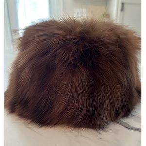 Vtg NORMAN DURAND Hat Woman’s Pill Box faux fur  Hat